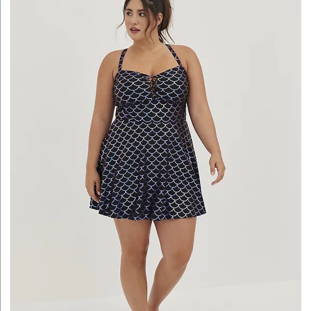 Torrid Scoop Neck Long Length Swim Dress Mermaid NWT Size 3 (3x, 22/24)